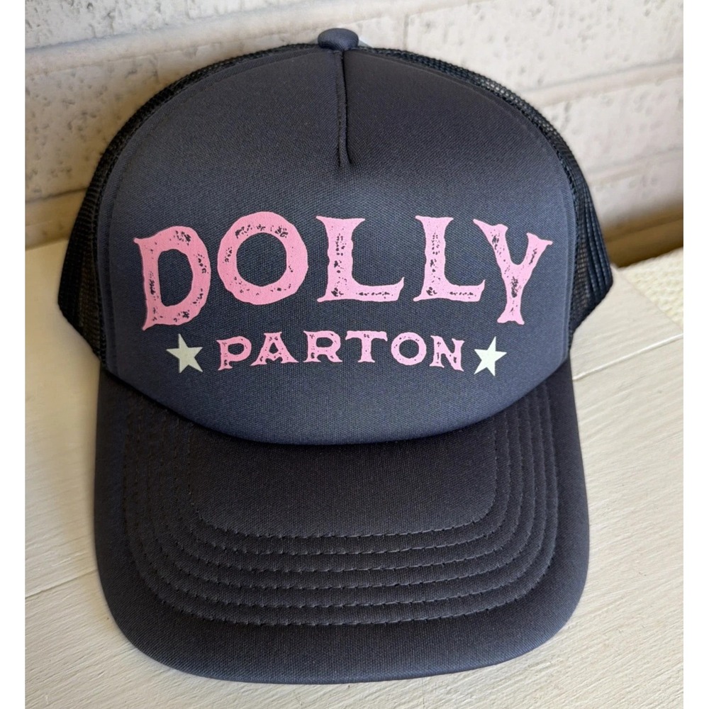 Dolly Parton Hat Trucker Cap Mesh Black Pink Adjustable Snapback NWT Country